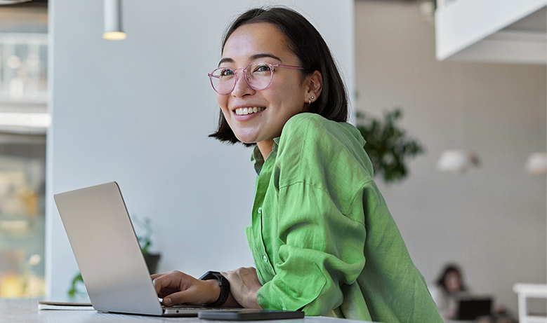 woman with laptop