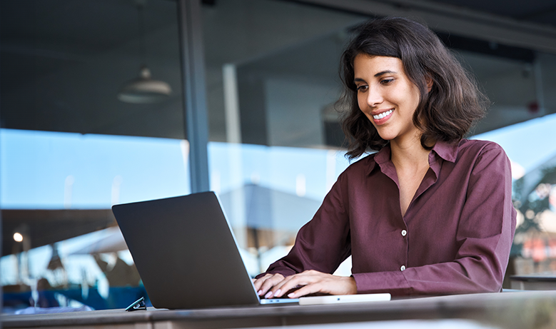 person on computer