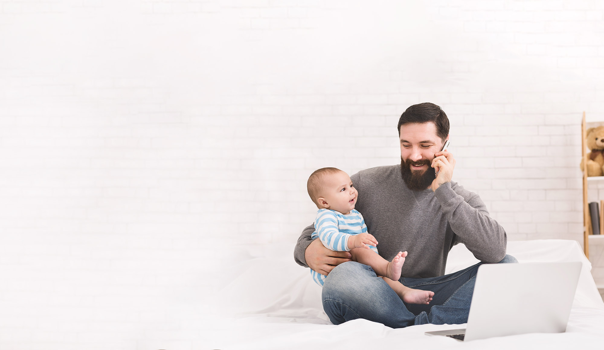 man with baby