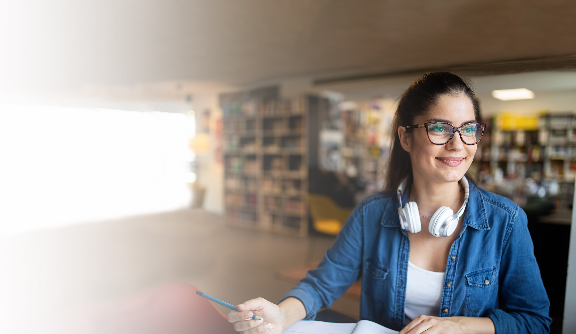 Woman with headphones