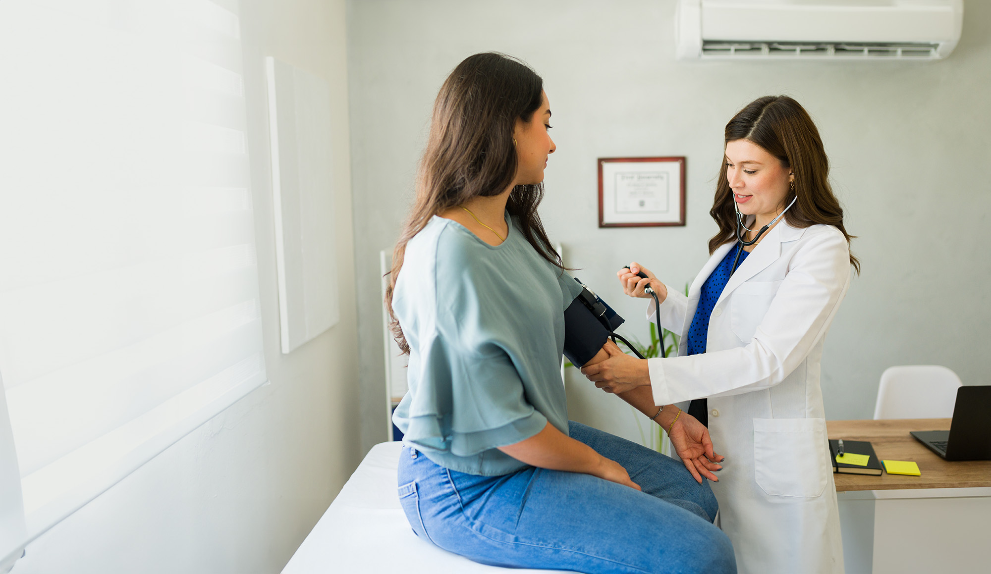 person at health checkup