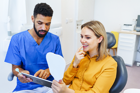 person at dentist