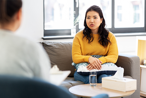 woman in counseling session