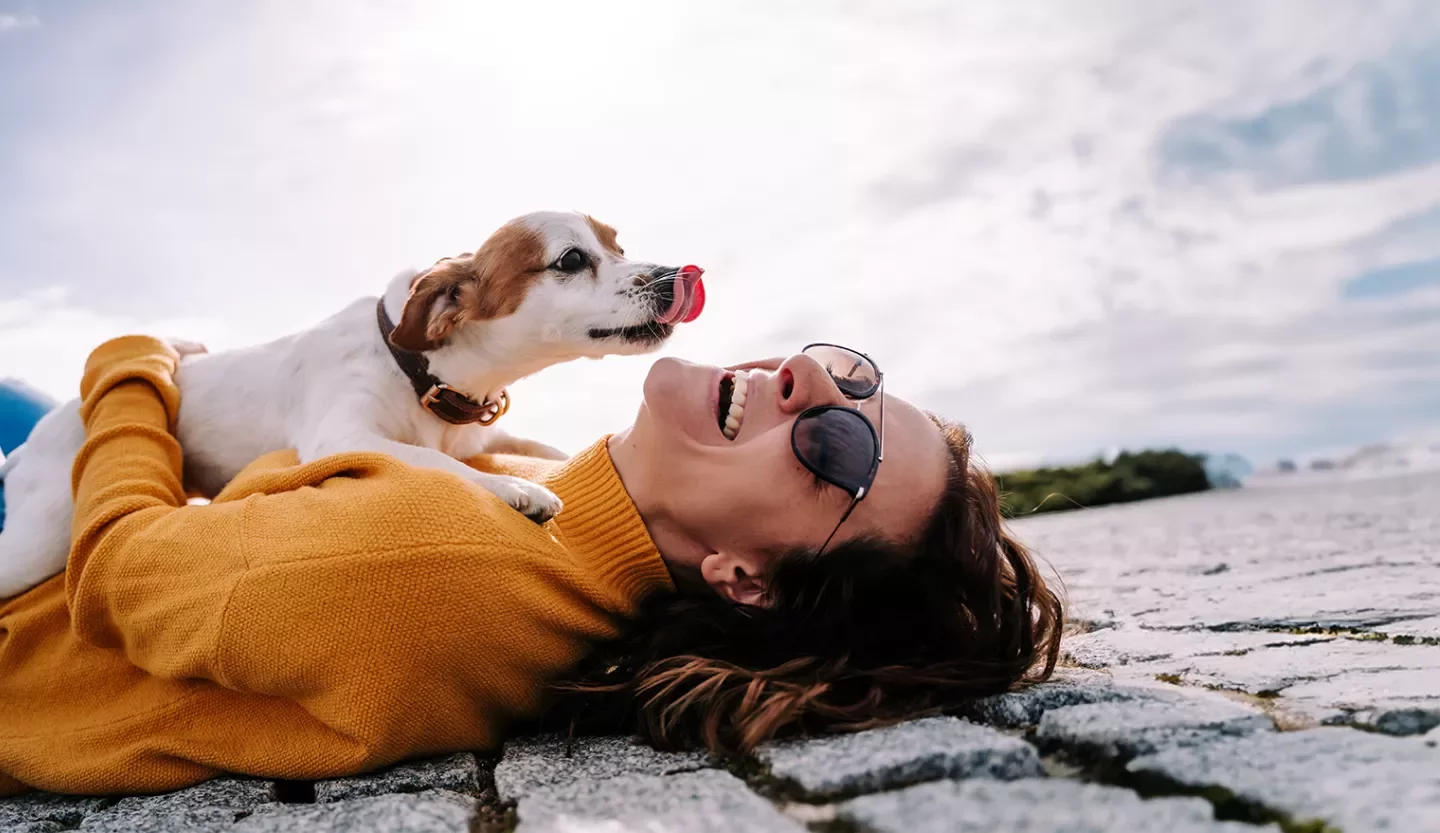 woman with dog