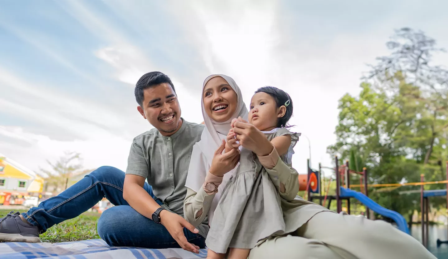 family at playground